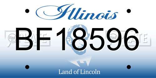 BF18596 Illinois License Plate