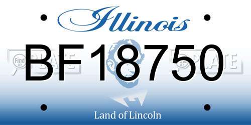 BF18750 Illinois License Plate