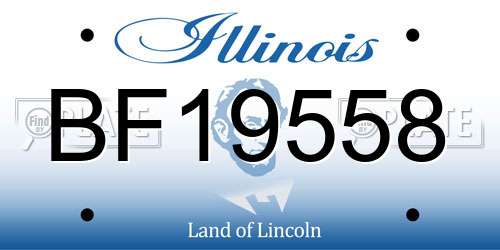 BF19558 Illinois License Plate