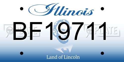 BF19711 Illinois License Plate