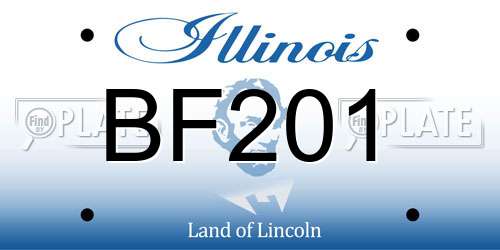 BF201 Illinois License Plate
