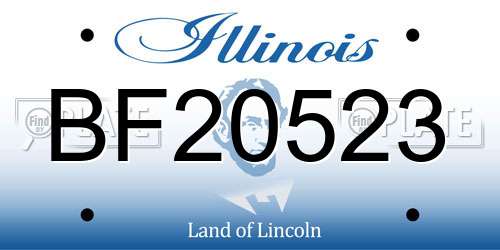 BF20523 Illinois License Plate