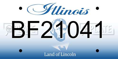 BF21041 Illinois License Plate