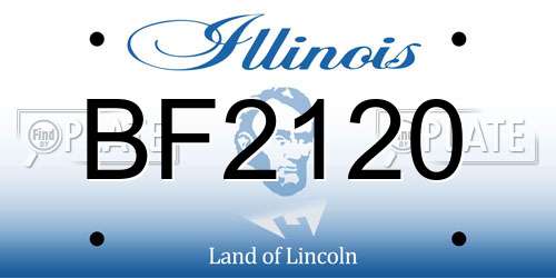 BF2120 Illinois License Plate