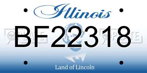 BF22318 Illinois License Plate