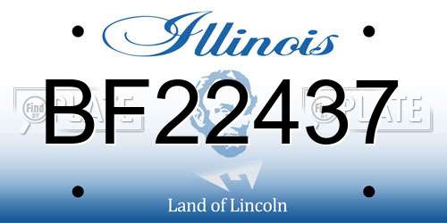 BF22437 Illinois License Plate