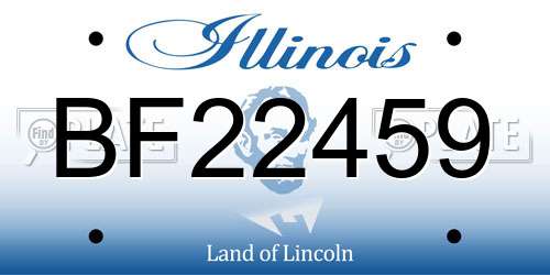 BF22459 Illinois License Plate