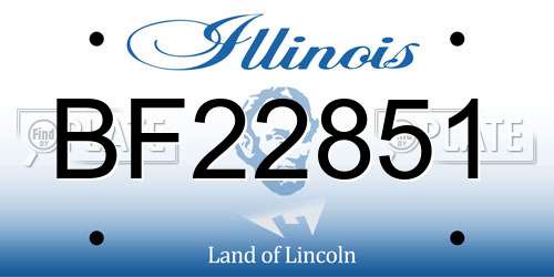 BF22851 Illinois License Plate