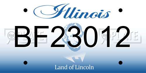BF23012 Illinois License Plate