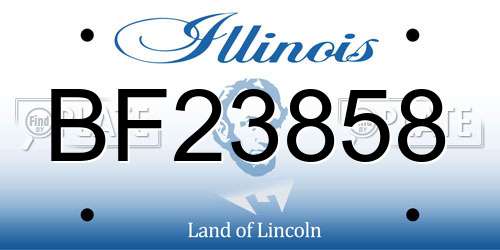 BF23858 Illinois License Plate