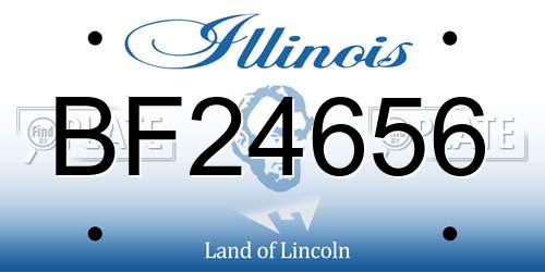 BF24656 Illinois License Plate