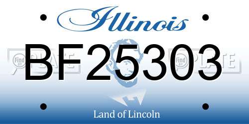 BF25303 Illinois License Plate