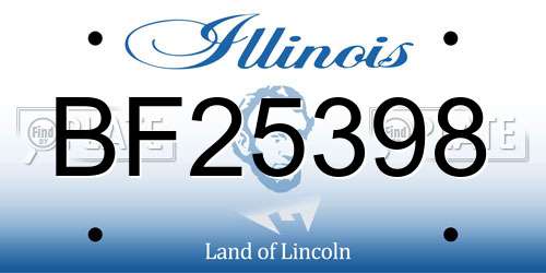 BF25398 Illinois License Plate