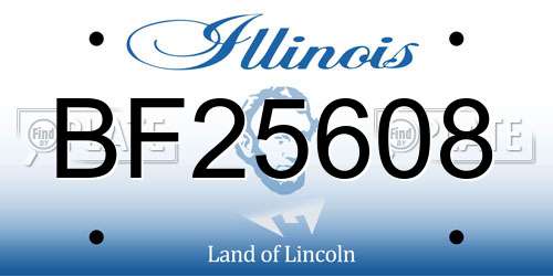 BF25608 Illinois License Plate