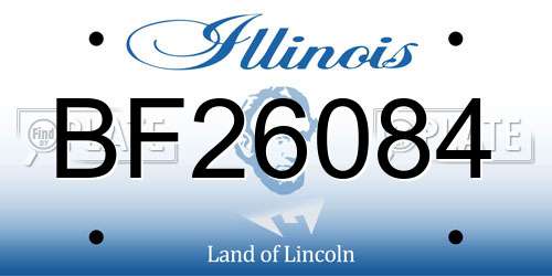 BF26084 Illinois License Plate