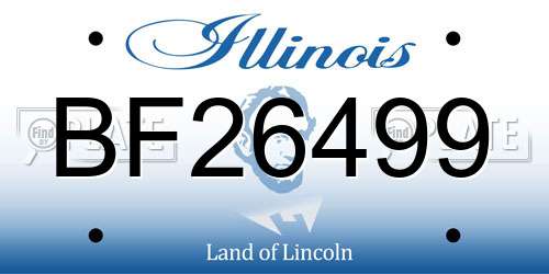 BF26499 Illinois License Plate