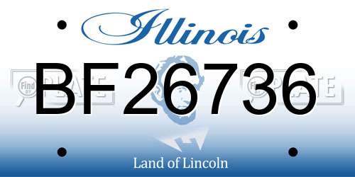 BF26736 Illinois License Plate