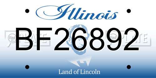 BF26892 Illinois License Plate