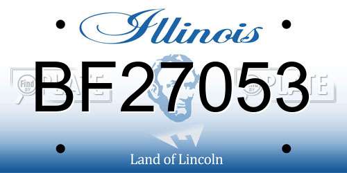 BF27053 Illinois License Plate
