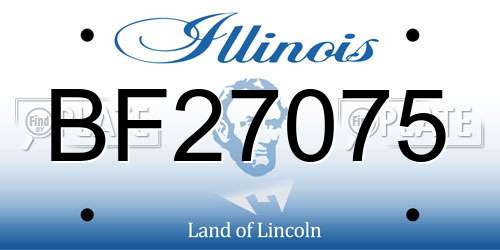 BF27075 Illinois License Plate