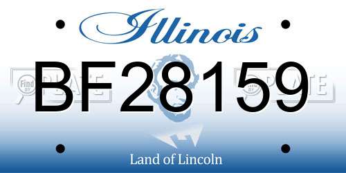 BF28159 Illinois License Plate