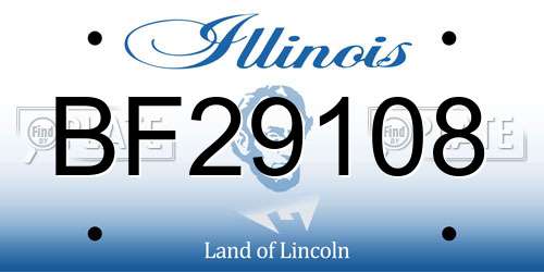 BF29108 Illinois License Plate