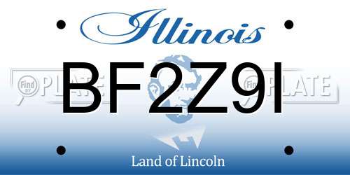 BF2Z9I Illinois License Plate