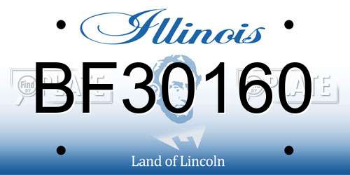 BF30160 Illinois License Plate