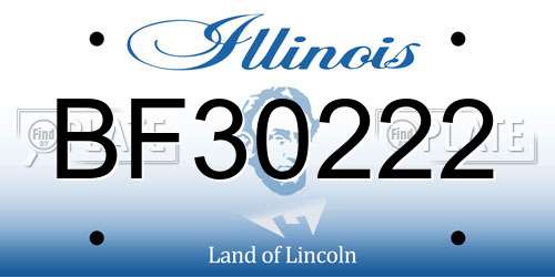 BF30222 Illinois License Plate