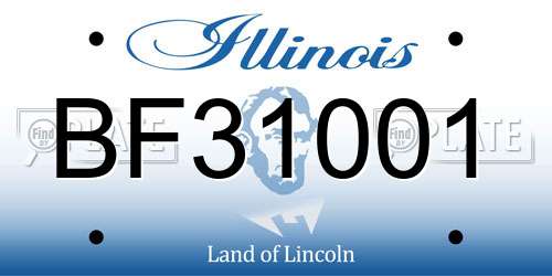 BF31001 Illinois License Plate