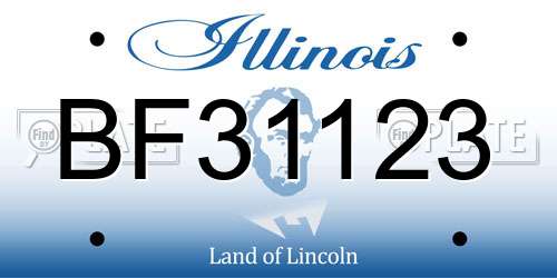 BF31123 Illinois License Plate