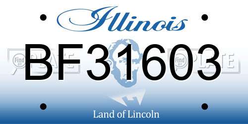 BF31603 Illinois License Plate