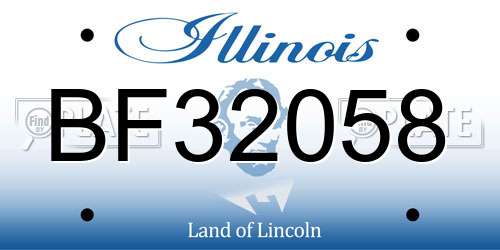 BF32058 Illinois License Plate