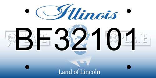 BF32101 Illinois License Plate