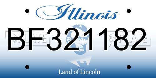 BF321182 Illinois License Plate