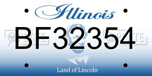 BF32354 Illinois License Plate