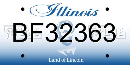 BF32363 Illinois License Plate