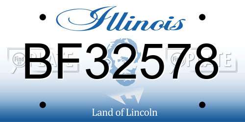 BF32578 Illinois License Plate