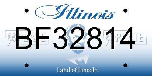 BF32814 Illinois License Plate