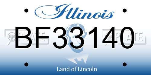 BF33140 Illinois License Plate