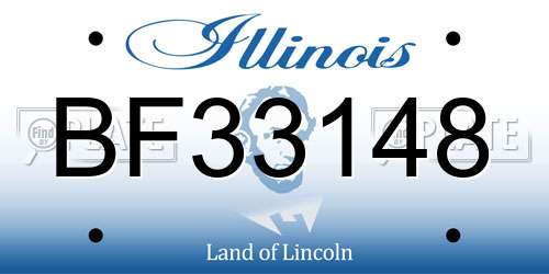 BF33148 Illinois License Plate