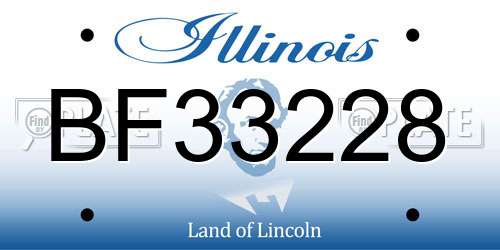 BF33228 Illinois License Plate