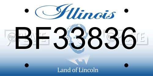 BF33836 Illinois License Plate
