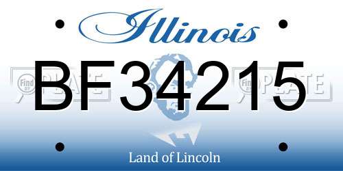 BF34215 Illinois License Plate