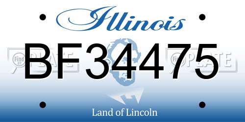 BF34475 Illinois License Plate