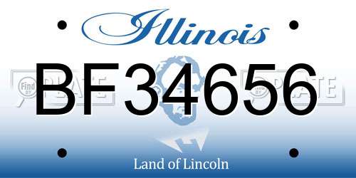 BF34656 Illinois License Plate