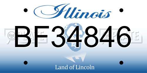 BF34846 Illinois License Plate