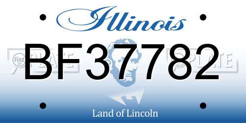 BF37782 Illinois License Plate