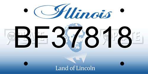 BF37818 Illinois License Plate