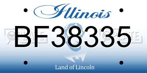 BF38335 Illinois License Plate